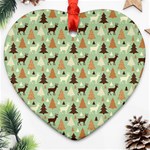 Reindeer Tree Forest Art Ornament (Heart) Front