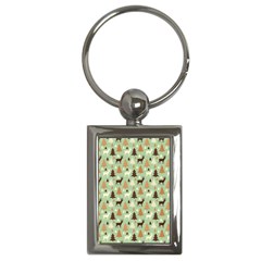 Reindeer Tree Forest Art Key Chains (rectangle)  by patternstudio