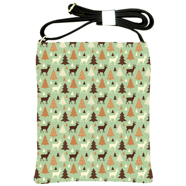 Reindeer Tree Forest Art Shoulder Sling Bags