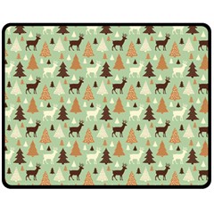 Reindeer Tree Forest Art Fleece Blanket (medium)  by patternstudio