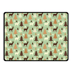 Reindeer Tree Forest Art Fleece Blanket (small) by patternstudio