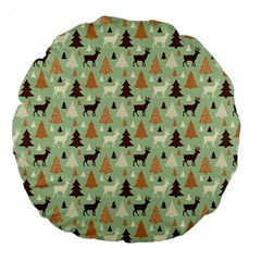 Reindeer Tree Forest Art Large 18  Premium Round Cushions by patternstudio