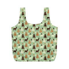 Reindeer Tree Forest Art Full Print Recycle Bags (m)  by patternstudio