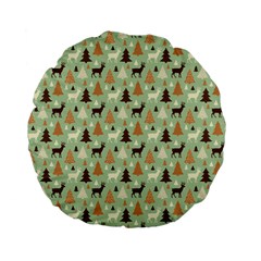 Reindeer Tree Forest Art Standard 15  Premium Flano Round Cushions by patternstudio