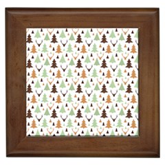 Reindeer Christmas Tree Jungle Art Framed Tiles by patternstudio