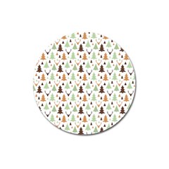 Reindeer Christmas Tree Jungle Art Magnet 3  (round) by patternstudio