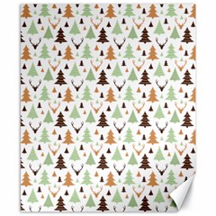 Reindeer Christmas Tree Jungle Art Canvas 8  X 10  by patternstudio