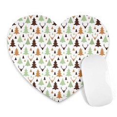 Reindeer Christmas Tree Jungle Art Heart Mousepads by patternstudio