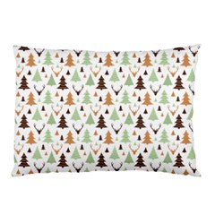 Reindeer Christmas Tree Jungle Art Pillow Case by patternstudio