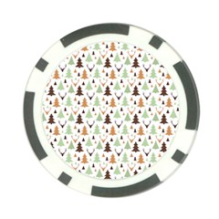 Reindeer Christmas Tree Jungle Art Poker Chip Card Guard (10 Pack) by patternstudio