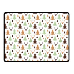 Reindeer Christmas Tree Jungle Art Fleece Blanket (small) by patternstudio