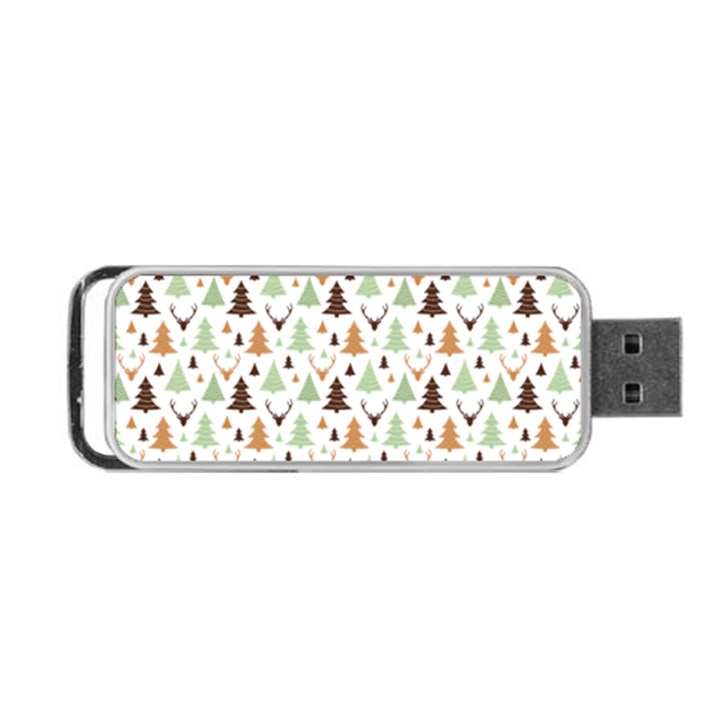 Reindeer Christmas Tree Jungle Art Portable USB Flash (One Side)