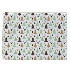 Reindeer Christmas Tree Jungle Art Cosmetic Bag (xxl)  by patternstudio