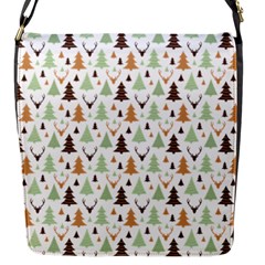 Reindeer Christmas Tree Jungle Art Flap Messenger Bag (s) by patternstudio