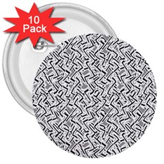 Wavy Intricate Seamless Pattern Design 3  Buttons (10 Pack)  by dflcprints