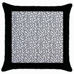 Wavy Intricate Seamless Pattern Design Throw Pillow Case (black) by dflcprints