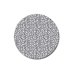 Wavy Intricate Seamless Pattern Design Rubber Round Coaster (4 Pack)  by dflcprints