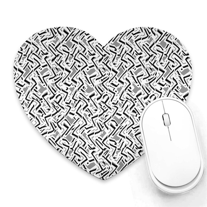 Wavy Intricate Seamless Pattern Design Heart Mousepads