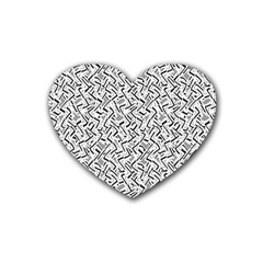 Wavy Intricate Seamless Pattern Design Rubber Coaster (heart)  by dflcprints