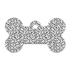 Wavy Intricate Seamless Pattern Design Dog Tag Bone (two Sides) by dflcprints