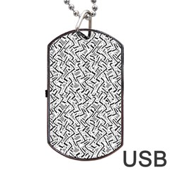 Wavy Intricate Seamless Pattern Design Dog Tag Usb Flash (two Sides) by dflcprints