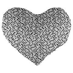 Wavy Intricate Seamless Pattern Design Large 19  Premium Heart Shape Cushions by dflcprints