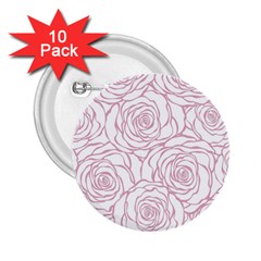 Pink Peonies 2 25  Buttons (10 Pack)  by NouveauDesign