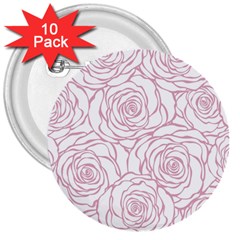 Pink Peonies 3  Buttons (10 Pack)  by NouveauDesign