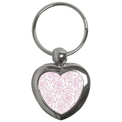 Pink Peonies Key Chains (heart)  by NouveauDesign