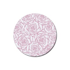 Pink Peonies Rubber Coaster (round)  by NouveauDesign