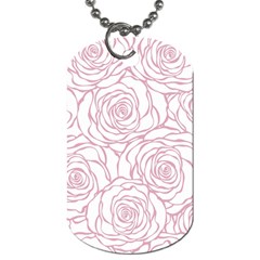 Pink Peonies Dog Tag (one Side) by NouveauDesign