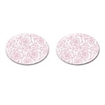 pink peonies Cufflinks (Oval) Front(Pair)