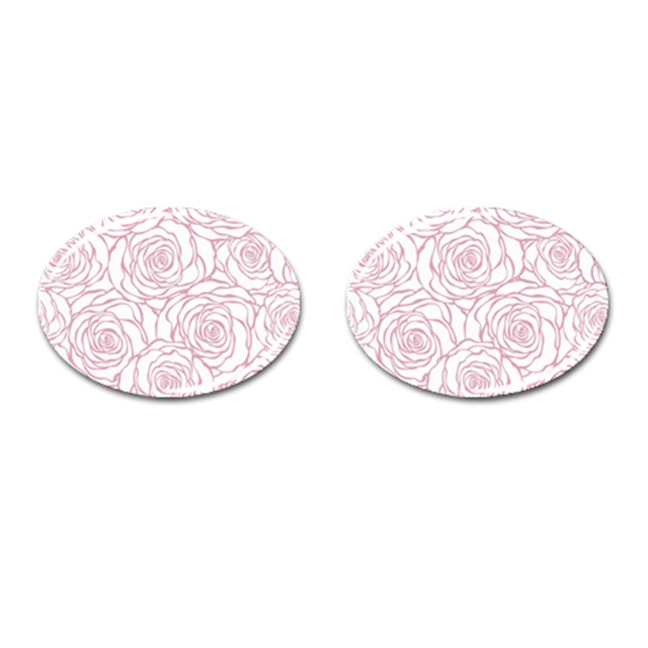 pink peonies Cufflinks (Oval)