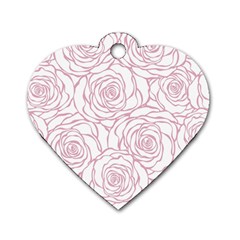 Pink Peonies Dog Tag Heart (one Side)