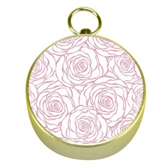 Pink Peonies Gold Compasses by NouveauDesign