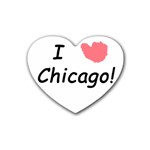 I Heart Chicago  Rubber Coaster (Heart)  Front