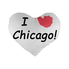 I Heart Chicago  Standard 16  Premium Heart Shape Cushions by SeeChicago