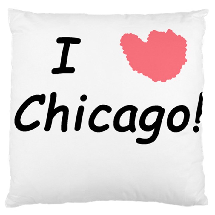 I Heart Chicago  Large Flano Cushion Case (Two Sides)