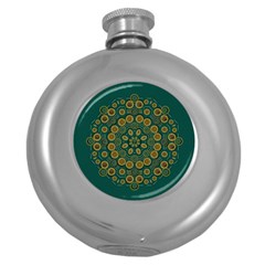 Snow Flower In A Calm Place Of Eternity And Peace Round Hip Flask (5 oz)