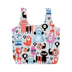 Funky Monsters Pattern Full Print Recycle Bags (m)  by Bigfootshirtshop