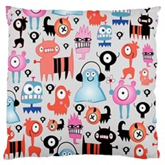 Funky Monsters Pattern Standard Flano Cushion Case (one Side) by Bigfootshirtshop