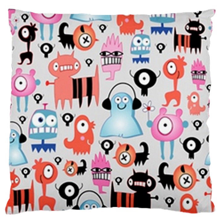 Funky Monsters Pattern Standard Flano Cushion Case (One Side)