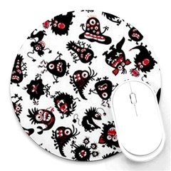 Goofy Monsters Pattern  Round Mousepads by Bigfootshirtshop