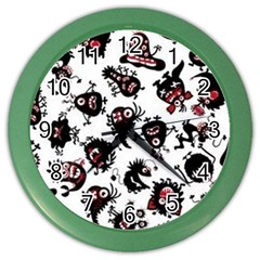 Goofy Monsters Pattern  Color Wall Clocks by Bigfootshirtshop