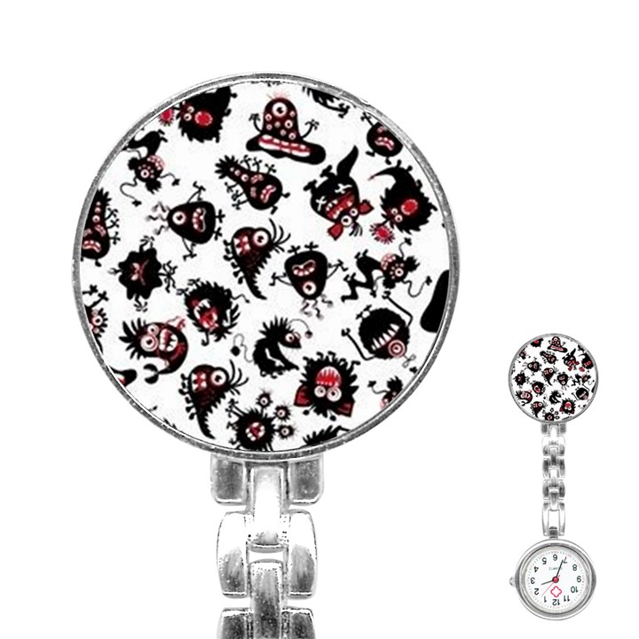 Goofy Monsters Pattern  Stainless Steel Nurses Watch