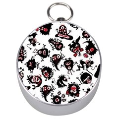 Goofy Monsters Pattern  Silver Compasses by Bigfootshirtshop