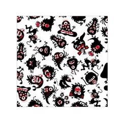 Goofy Monsters Pattern  Small Satin Scarf (square) by Bigfootshirtshop