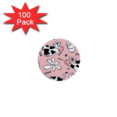 Fresh Milk Cow Pattern 1  Mini Buttons (100 Pack)  by Bigfootshirtshop