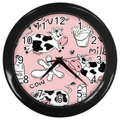 Fresh Milk Cow Pattern Wall Clocks (black) by Bigfootshirtshop