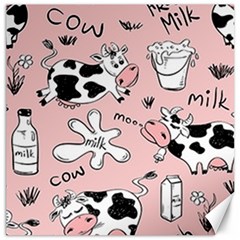 Fresh Milk Cow Pattern Canvas 12  X 12   by Bigfootshirtshop